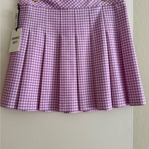 Sunday Best Lavender Checkered Mini Skirt NWT